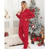 ENJOYNIGHT Womens Cotton Flannel Pajamas Set Plaid Button Pjs Long Sleeve(Red Star)