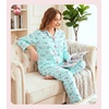ENJOYNIGHT Womens Cotton Flannel Pajamas Set Plaid Button Pjs Long Sleeve(Blue Dog)