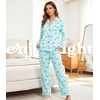 ENJOYNIGHT Womens Cotton Flannel Pajamas Set Plaid Button Pjs Long Sleeve(Blue Dog)