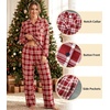 ENJOYNIGHT Womens Cotton Flannel Pajamas Set Plaid Button Pjs Long Sleeve(Brown Plaid)