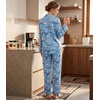 ENJOYNIGHT Womens Cotton Flannel Pajamas Set Plaid Button Pjs Long Sleeve(Good Night)