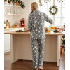 ENJOYNIGHT Womens Cotton Flannel Pajamas Set Plaid Button Pjs Long Sleeve(Grey Penguin)