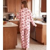 ENJOYNIGHT Womens Cotton Flannel Pajamas Set Plaid Button Pjs Long Sleeve(Pink Bird)