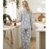 ENJOYNIGHT Womens Cotton Flannel Pajamas Set Plaid Button Pjs Long Sleeve(Snowflake)