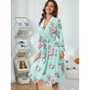 ENJOYNIGHT Women’s Robe Set Sexy V-Neck Camisole Lingerie Nightgown(Green Floral)