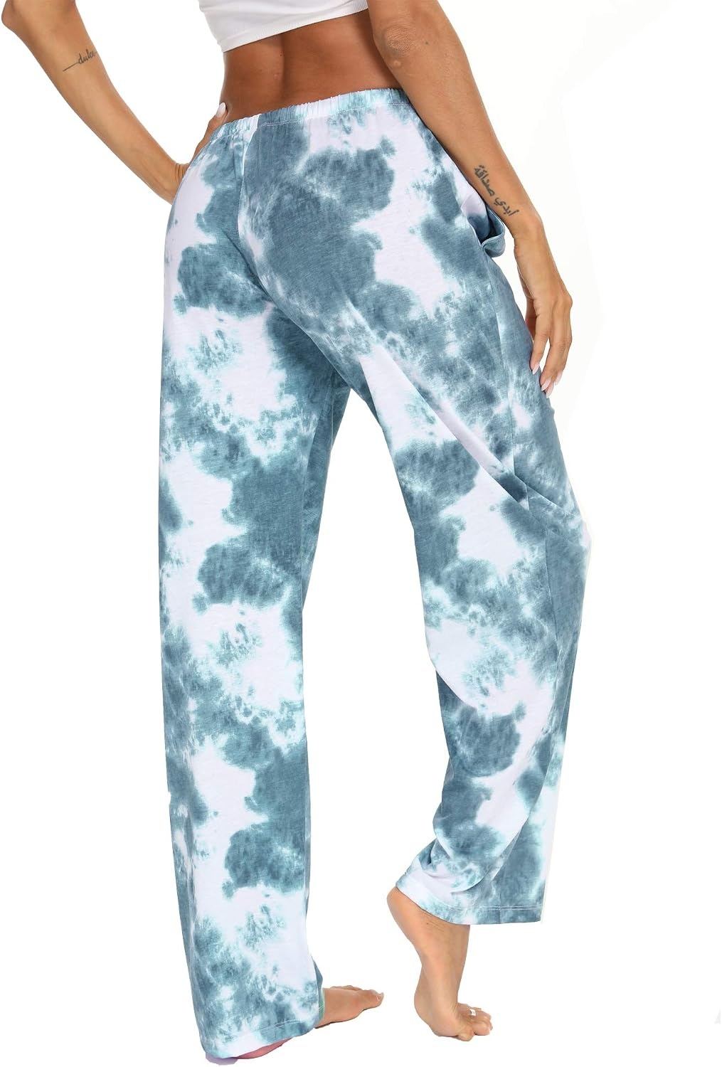 image:imageENJOYNIGHT Women Cotton Lounge Pants Comfy Pajama Bottoms With PocketsDark Green