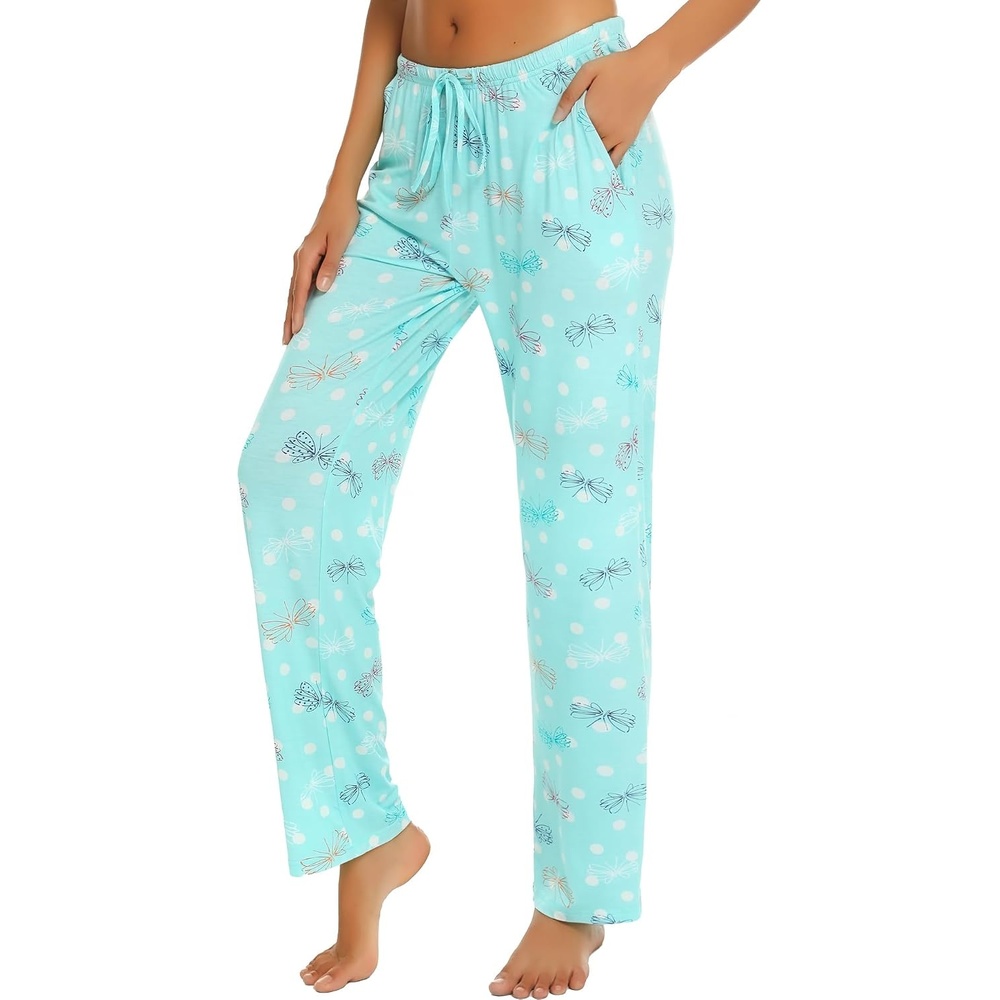 image:imageENJOYNIGHT Women Cotton Lounge Pants Comfy Pajama Bottoms With PocketsFlying