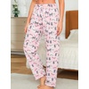 ENJOYNIGHT 2 Pack Womens Flannel Pajama Pants Lounge Plaid Sleep Bottoms(Grey Dog+pink Cat)