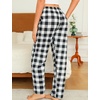 ENJOYNIGHT 2 Pack Womens Flannel Pajama Pants Lounge Plaid Sleep Bottoms(Red+black)