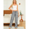 ENJOYNIGHT 2 Pack Womens Flannel Pajama Pants Lounge Plaid Sleep Bottoms(Red+black)