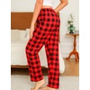 ENJOYNIGHT 2 Pack Womens Flannel Pajama Pants Lounge Plaid Sleep Bottoms(Red+blue)