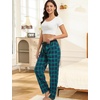 ENJOYNIGHT 2 Pack Womens Flannel Pajama Pants Lounge Plaid Sleep Bottoms(Red+blue)