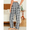 ENJOYNIGHT 2 Pack Womens Flannel Pajama Pants Lounge Plaid Sleep Bottoms(W-lattice+red)