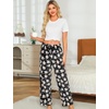 ENJOYNIGHT Women Fleece Pajama Pant Fluffy Sleep Bottoms Plush Lounge Pjs(Black Cat)