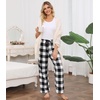 ENJOYNIGHT Women Fleece Pajama Pant Fluffy Sleep Bottoms Plush Lounge Pjs(Black Lattice)