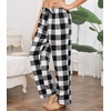 ENJOYNIGHT Women Fleece Pajama Pant Fluffy Sleep Bottoms Plush Lounge Pjs(Black Lattice)