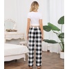 ENJOYNIGHT Women Fleece Pajama Pant Fluffy Sleep Bottoms Plush Lounge Pjs(Black Lattice)