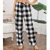 ENJOYNIGHT Women Fleece Pajama Pant Fluffy Sleep Bottoms Plush Lounge Pjs(Black Lattice)