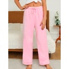 ENJOYNIGHT Women Fleece Pajama Pant Fluffy Sleep Bottoms Plush Lounge Pjs(Pink)