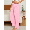 ENJOYNIGHT Women Fleece Pajama Pant Fluffy Sleep Bottoms Plush Lounge Pjs(Pink)