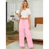 ENJOYNIGHT Women Fleece Pajama Pant Fluffy Sleep Bottoms Plush Lounge Pjs(Pink)