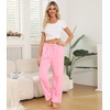 ENJOYNIGHT Women Fleece Pajama Pant Fluffy Sleep Bottoms Plush Lounge Pjs(Pink Star)