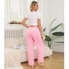 ENJOYNIGHT Women Fleece Pajama Pant Fluffy Sleep Bottoms Plush Lounge Pjs(Pink Star)