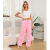ENJOYNIGHT Women Fleece Pajama Pant Fluffy Sleep Bottoms Plush Lounge Pjs(Pink Star)