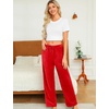 ENJOYNIGHT Women Fleece Pajama Pant Fluffy Sleep Bottoms Plush Lounge Pjs(Red)
