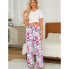 ENJOYNIGHT Women Fleece Pajama Pant Fluffy Sleep Bottoms Plush Lounge Pjs(White Heart)