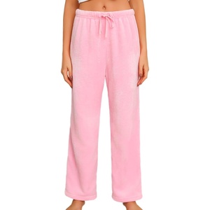 ENJOYNIGHT Women Fleece Pajama Pant Fluffy Sleep Bottoms Plush Lounge Pjs(Pink)